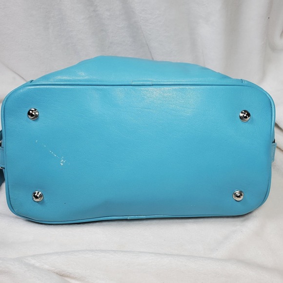 Rebecca Minkoff Mini MAB Purse Satchel Handbag Peacock Blue Leather Crossbody - Picture 4 of 8